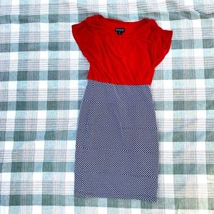 Enfocus Studio Red, White, and Blue Pencil Style Dress Size 8
